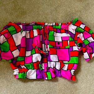 Reformation cropped summer color block top small